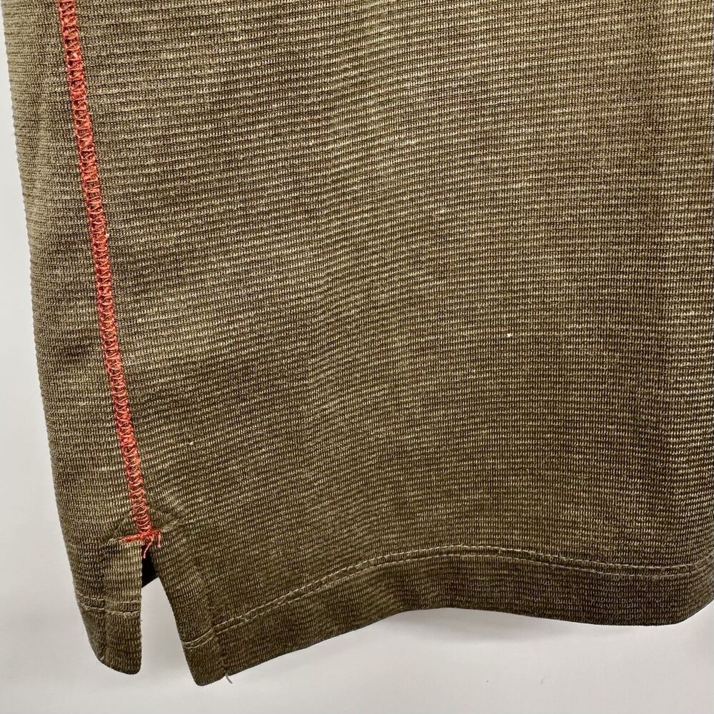 LL Bean Polo Shirt Mens Large Olive Green Slightly Fitted Breathable - Picture 6 of 8